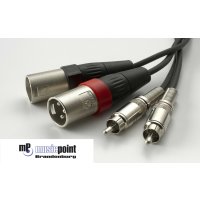 Adapter Kabel 2 x Cinch auf 2 x XLR male -6m Baldocci